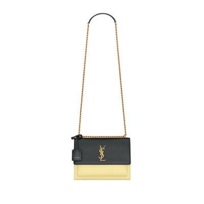 YSL SUNSET MEDIUM CHAIN BAG IN SMOOTH LEATHER 442906D42EW1089 (22*16*6.5cm)